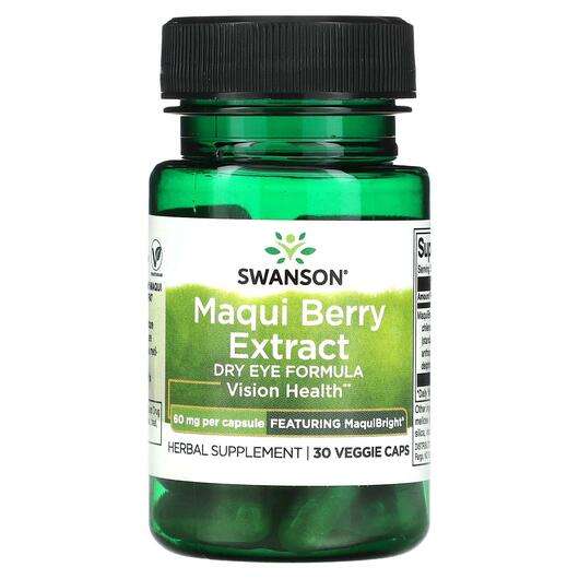 Основне фото товара Swanson, Maqui Berry Extract 60 mg, Підтримка здоров'я зору, 3...