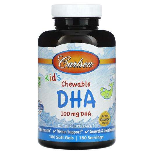 Основное фото товара Carlson, ДГК, Kid's Chewable DHA Bursting Orange 100 mg, ...