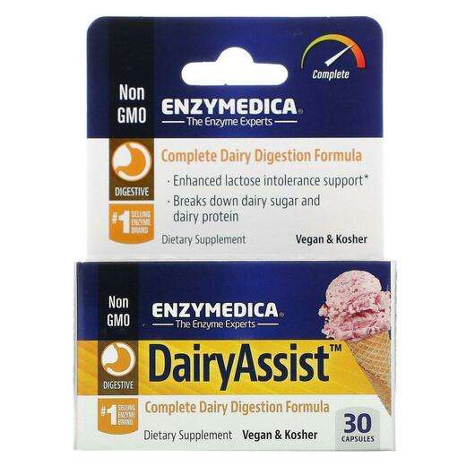 Основне фото товара Enzymedica, DairyAssist, Перетравлення лактози, 30 капсул