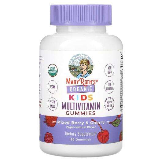 Основне фото товара Organic Kids Multivitamin Gummies Mixed Berry & Cherry, Му...