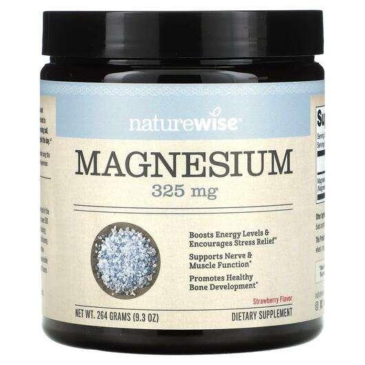 Основне фото товара Naturewise, Magnesium Strawberry 325 mg, Магній, 264 г
