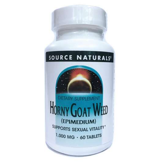 Основне фото товара Source Naturals, Horny Goat Weed, Горянка 1000 мг, 60 таблеток