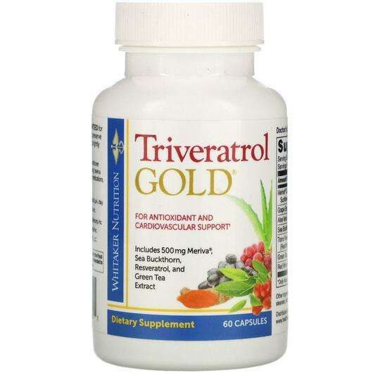 Основне фото товара Dr. Whitaker, Triveratrol Gold, Антиоксиданти, 60 капсул
