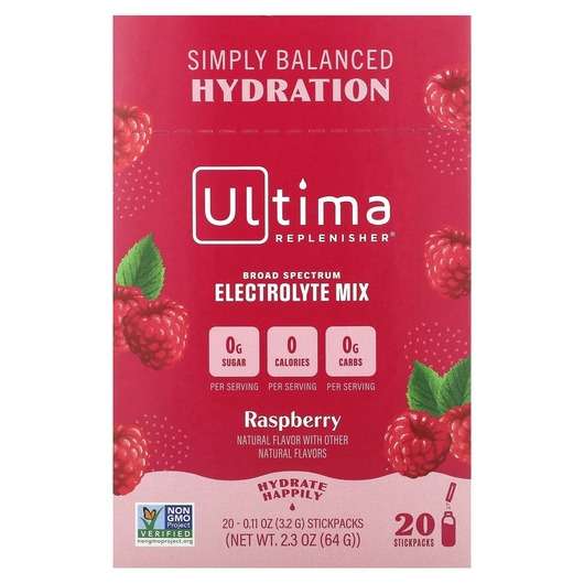 Electrolyte Supplement Raspberry, Електроліти Малина, 3.2 г 