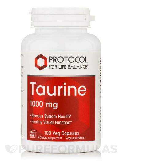 Основне фото товара Protocol for Life Balance, Taurine 1000 mg, L-Таурин, 100 капсул