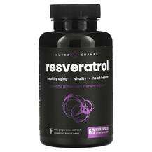 NutraChamps, Resveratrol 1200 mg, Ресвератрол 600 мг, 60 капсул