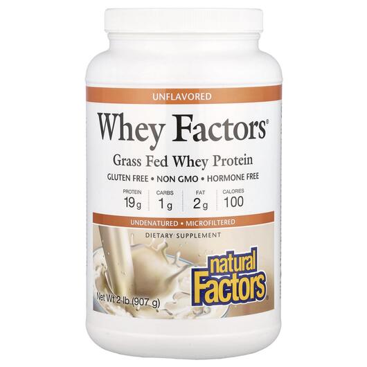 Основное фото товара Протеин, Whey Factors Grass Fed Whey Protein Unflavored, 907 г