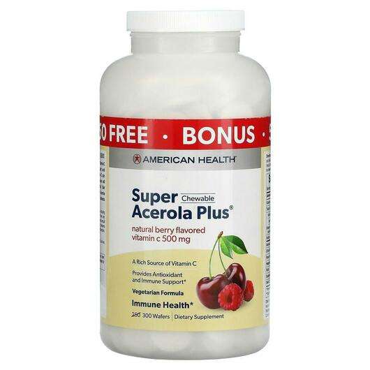 Основне фото товара American Health, Super Chewable Acerola Plus, Супер Ацерола, 3...