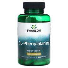 Swanson, DL-Phenylalanine 500 mg, L-Фенилаланін, 100 капсул