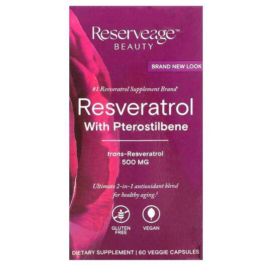 Основне фото товара ReserveAge Nutrition, Resveratrol with Pterostilbene 500 mg, Р...
