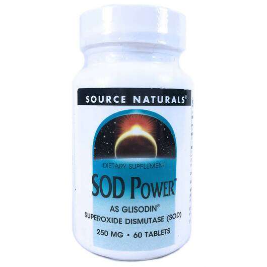 Основне фото товара Source Naturals, SOD Power 250 mg, Супероксиддисмутаза 250 мг,...