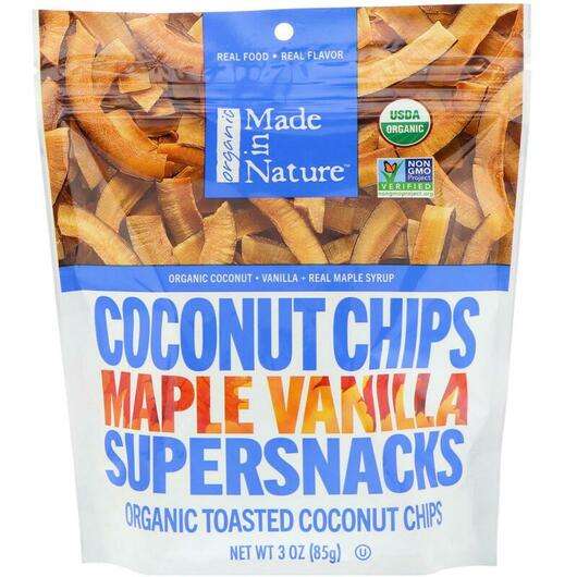 Organic Toasted Coconut Chips Maple Madagascar Van, Чипсы, 85 г