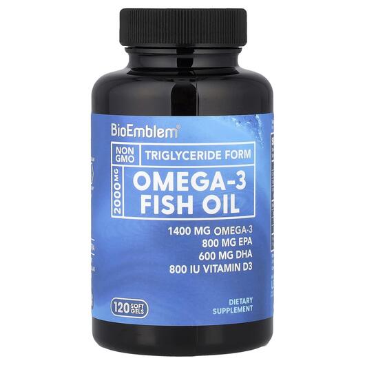 Основное фото товара BioEmblem, Омега 3, Omega-3 Fish Oil, 120 капсул