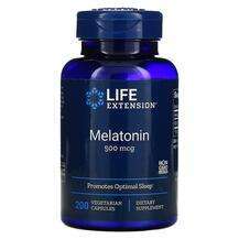 Life Extension, Melatonin 500 mcg, Мелатонін 500 мкг, 200 капсул