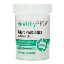 HealthyBiom, Adult Probiotics 15 Billion CFU, Пробіотики, 30 к...