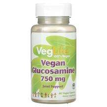 VegLife, Глюкозамин Хондроитин, Vegan Glucosamine 750 mg, 60 к...