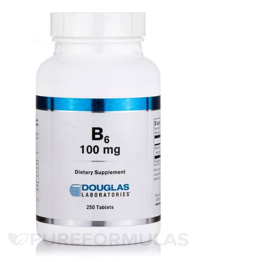 Основне фото товара Douglas Laboratories, B-6 100 mg, Вітамін B6 Піридоксин, 250 т...