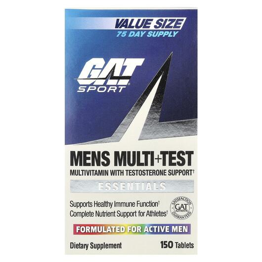 Основне фото товара GAT, Mens Multi + Test, Вітаміни для чоловіків, 150 таблеток