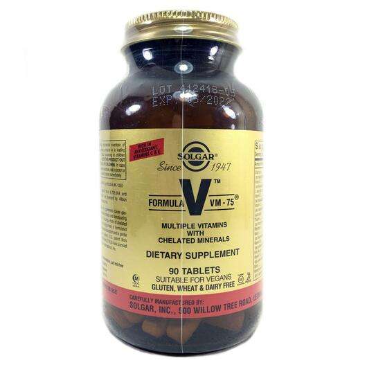 Основное фото товара Solgar, Мультивитамины, Formula V VM-75, 90 таблеток