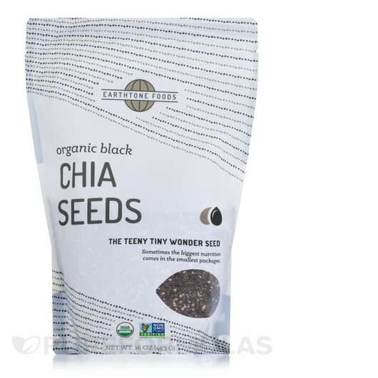 Основне фото товара Earthtone Foods, Organic Black Chia Seeds, Насіння Чіа, 453 г