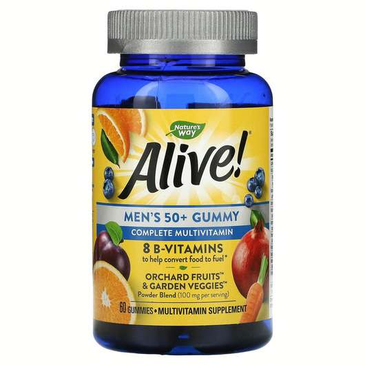 Основное фото товара Nature's Way, Витамины для мужчин, Alive! Men's 50+ Gummy, 60 ...