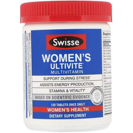 Основное фото товара Swisse, Мультивитамины, Women's Ultivite Multivitamin, 120 таб...
