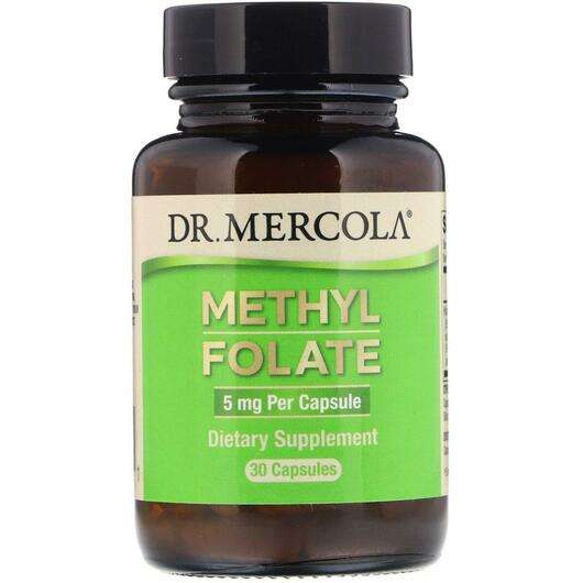 Основне фото товара Dr. Mercola, Methyl Folate 5 mg, Метилфолат 5 мг, 30 капсул