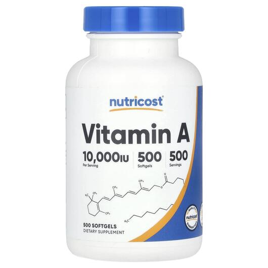 Основне фото товара Nutricost, Vitamin A 10000 IU, Вітамін А Ретінол, 500 капсул