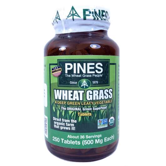 Основное фото товара Pines International, Витграсс 500 мг, Wheat Grass, 250 таблеток