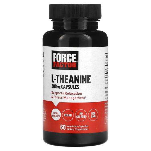 Основне фото товара Force Factor, L-Theanine Extra Strength 200 mg, L-Теанін, 60 к...