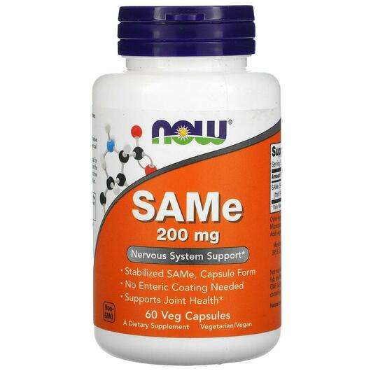Основне фото товара Now, SAMe 200 mg, SAMe 200 мг, 60 капсул