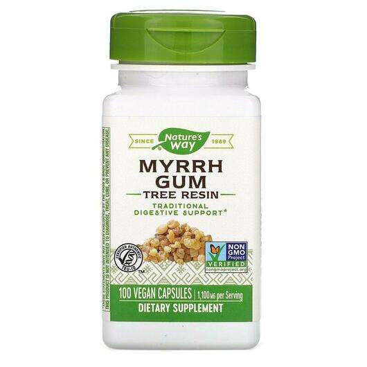 Основне фото товара Nature's Way, Myrrh Gum 550 mg, Мирра смола 550 мг, 100 капсул