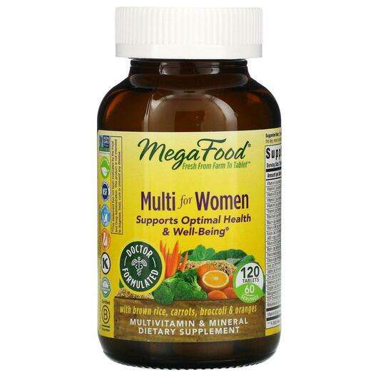 Основное фото товара Mega Food, Мультивитамины для женщин, Multi for Women, 120 таб...