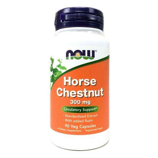 Основное фото товара Now, Конский каштан 300 мг, Horse Chestnut 300 mg, 90 капсул