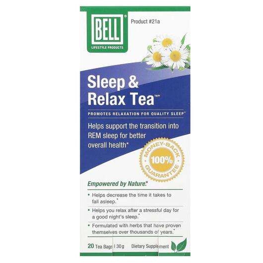 Основне фото товара Bell Lifestyle, Sleep & Relax Tea 20 Tea Bags, Органічний ...