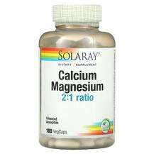 Solaray, Calcium Magnesium 2:1 Ratio, Кальцій Магний, 180 капсул