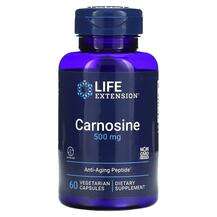 Life Extension, Carnosine 500 mg, L-Карнозин, 60 капсул