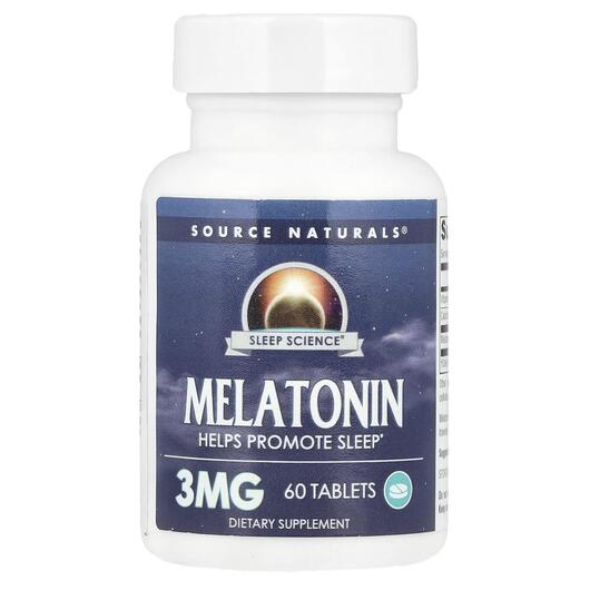 Основное фото товара Source Naturals, Мелатонин, Melatonin 3 mg, 60 таблеток