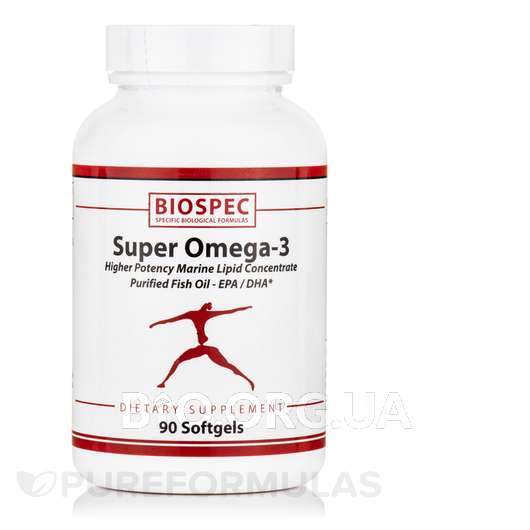 Super Omega-3, Риб'ячий жир Омега-3, 90 капсул