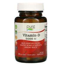 Pure Essence, Витамин D3 2000 МЕ, Vitamin-D 2000 IU, 30 капсул