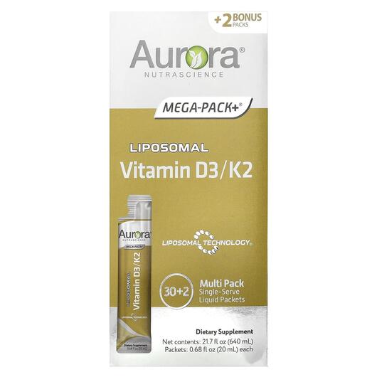 Основное фото товара Липосомальный Витамин D3, Liposomal Vitamin D3/K2, 32 шт