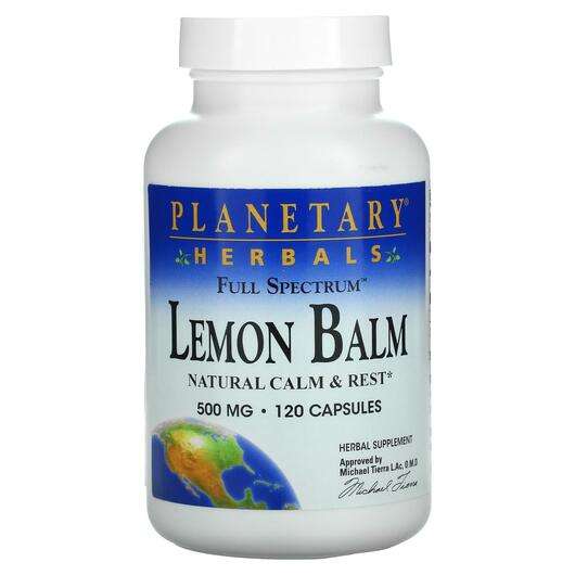 Основное фото товара Planetary Herbals, Мелисса, Full Spectrum Lemon Balm 500 mg, 1...