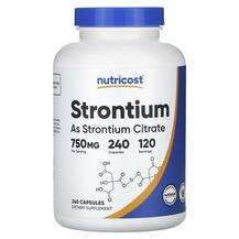Nutricost, Strontium 750 mg, Стронцій, 240 капсул