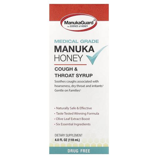 Основное фото товара Manuka Honey Medical Grade Cough &amp; Throat Syrup, Манука М