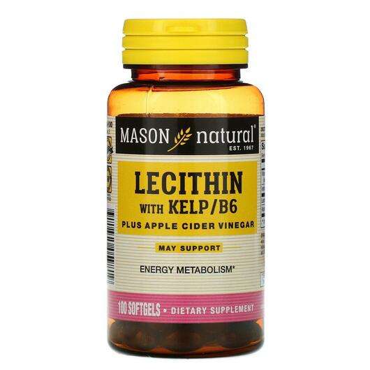 Основное фото товара Mason, Лецитин с яблочным уксусом, Lecithin with Kelp/B6 Plus,...