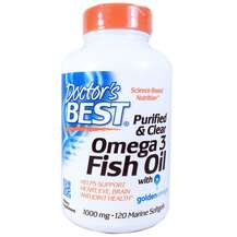 Doctor's Best, Purified & Clear Omega 3 Fish Oil, Омега-3,...
