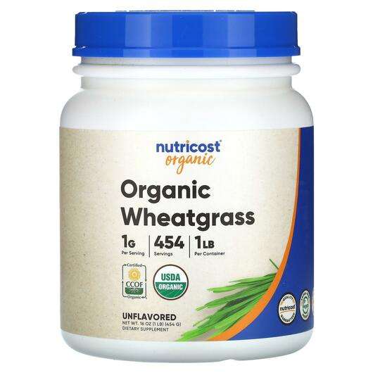 Основное фото товара Nutricost, Пророщенная пшеница, Organic Wheatgrass Unflavored,...