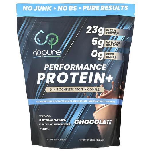 Основне фото товара NB Pure, Performance Protein+ Chocolate, Протеїн, 862.5 г