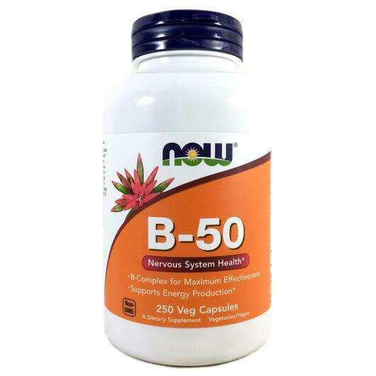 Основное фото товара Now, Комплекс витамина B-50 мг, B-50 Complex, 250 капсул