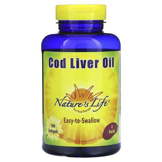 Основне фото товара Natures Life, Cod Liver Oil, Олія з печінки тріски, 180 капсул